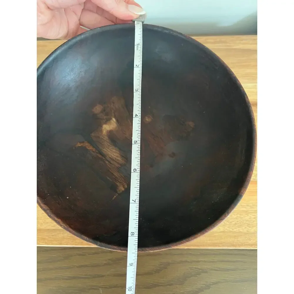 Vintage John May Hand Turned Teak Bowl Signed Jackson NH JL